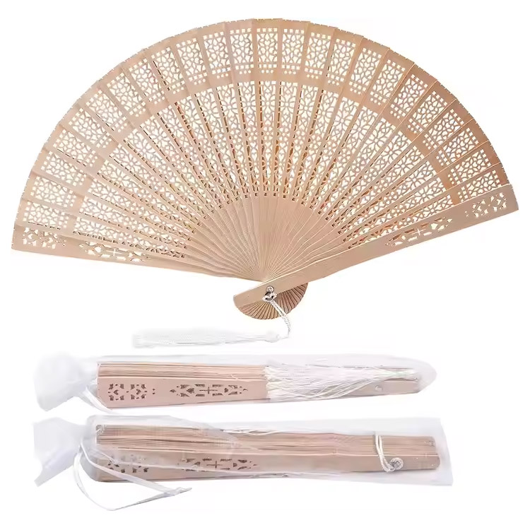대나무 빈티지 생일 선물 접이식 나무 손 부채