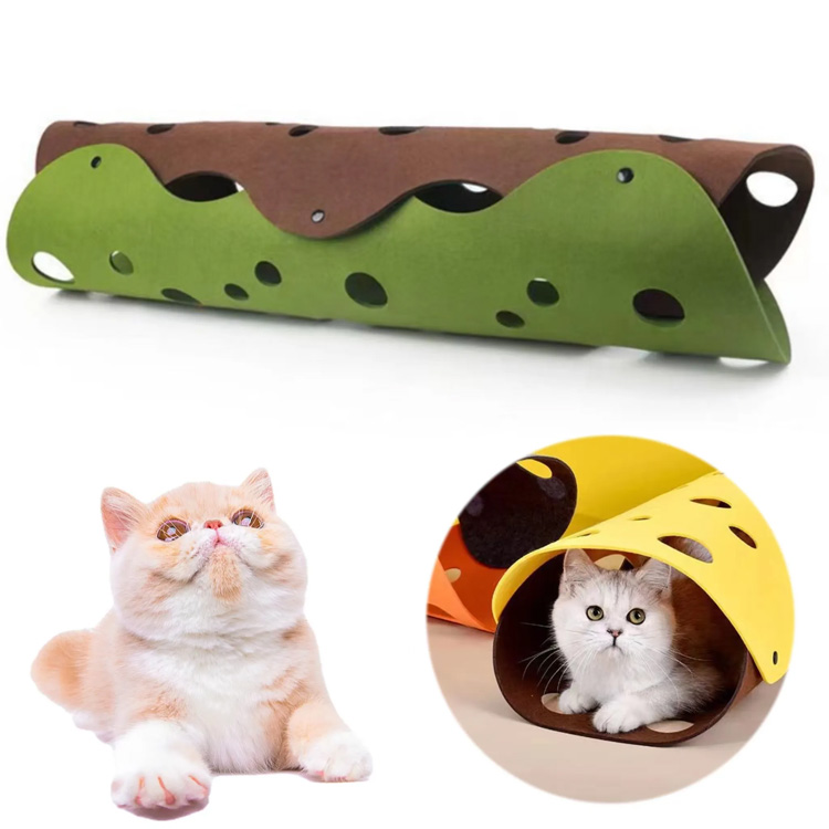 홀이있는 고양이 터널 침대 튜브 침대 접이식 애완 동물 터널