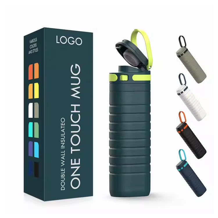 터치 뚜껑 500ml 스테인레스 스틸 진공 단열 여행용 머그