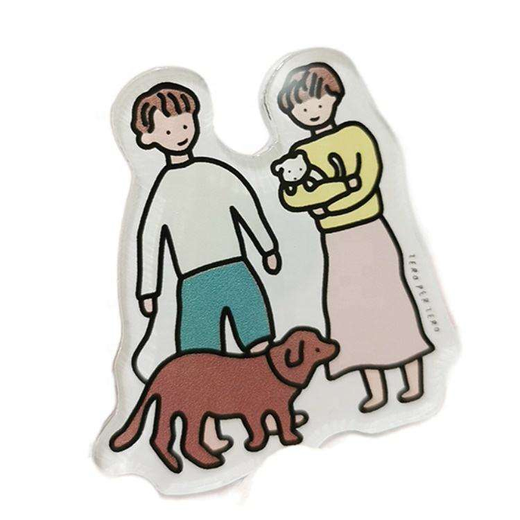 투명도 창조적 인 아크릴 냉장고 자석 스티커