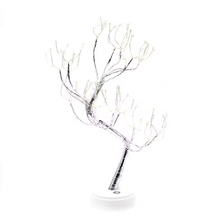 USB 배터리 Led 와이어 진주 실내 장식 나무 테이블 램프